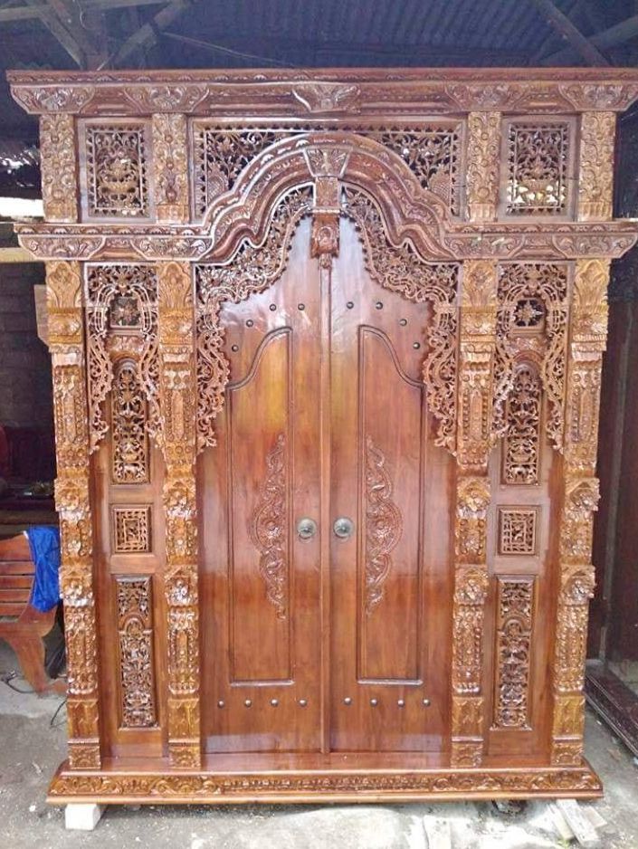 Gebyok Ukir Kayu Jati Lebar 2 Meter Mewah
