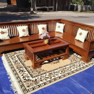 Kursi Kayu Sudut Set